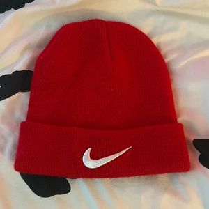 red nike beanie